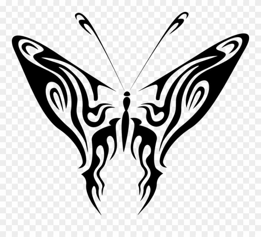 Tribal Line Art 23, Buy Clip Art - Butterfly 7 Greeting Cards (pk Of 10) - Png Download