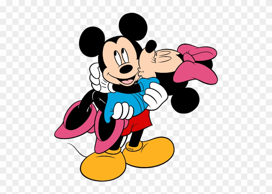 Baby Mickey Mouse And Minnie Mouse Kissing Download - Mickey Minnie Good Night Clipart