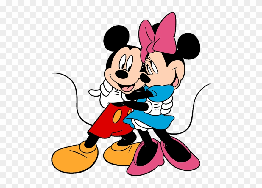 Mickey And Minnie Hugging - Disney Mickey And Minnie Shirt Clipart