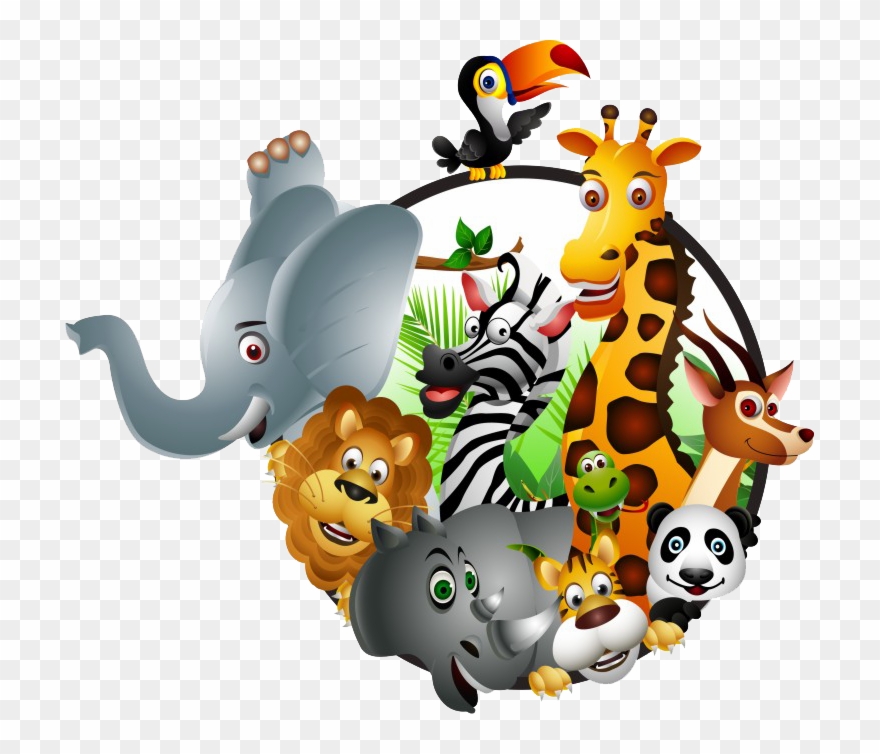 Animal Kingdom Clipart Safari Kid - Cartoon Wildlife - Png Download