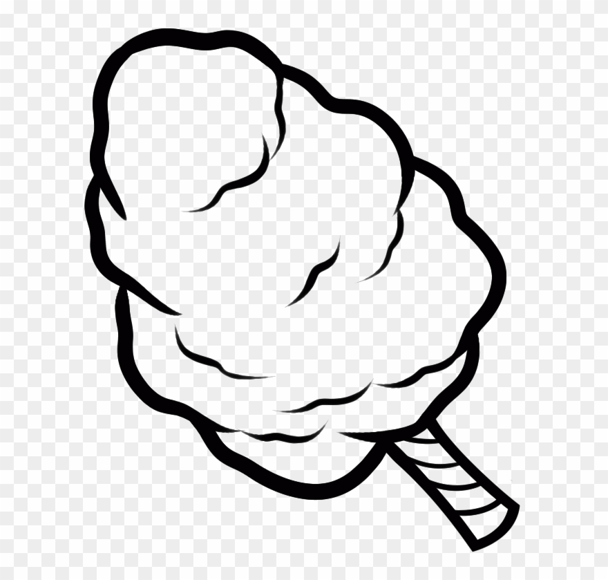 Cotton Candy Clipart Cotton Logo - Colouring In Page Transparent - Png Download