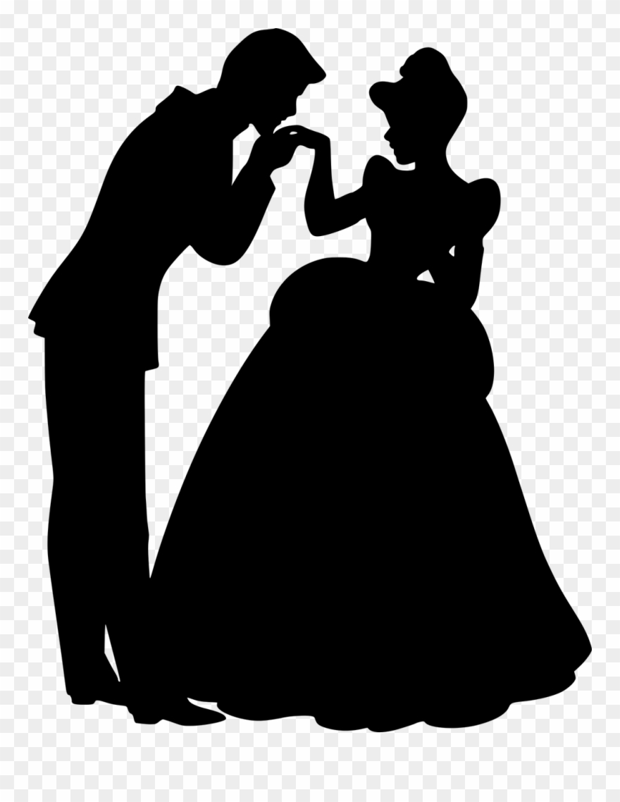 Disney Couple Silhouette Clipart Clipart Worldartsme - Cinderella And Prince Charming Silhouette - Png Download