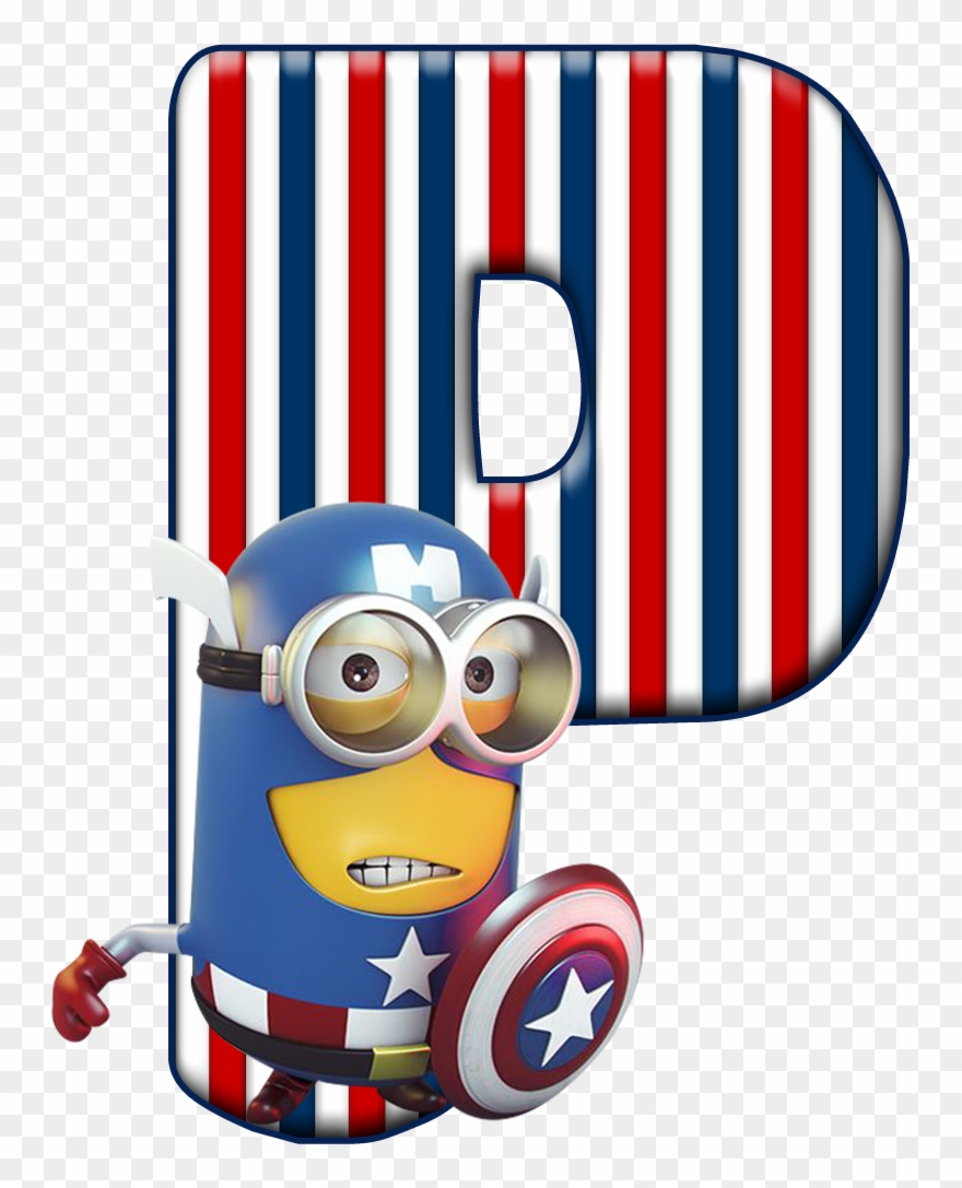 Minions "abc" - Minion Superhero Captain America Clipart