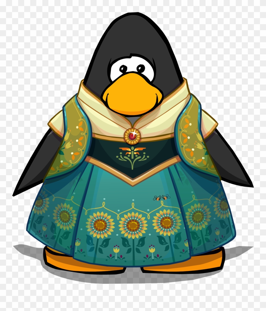 Anna's Birthday Dress On A Player Card - Penguin With Hard Hat Clipart