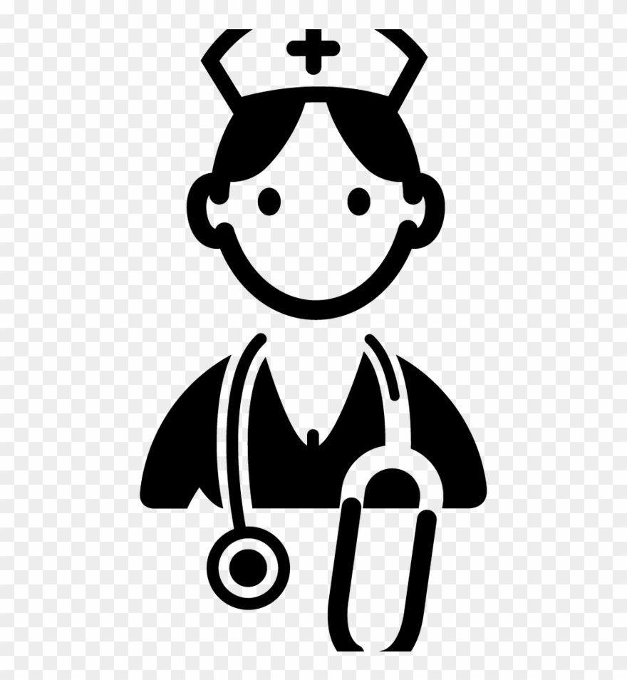 Collection Of Nursing Black And White - Clip Art Black And White Nurse - Png Download