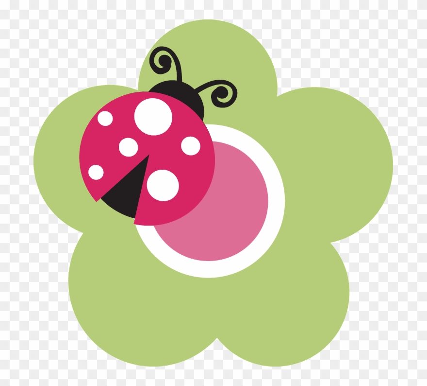 Ladybug On Flower-2 Curtains Clipart Ladybird Beetle - Ladybug On Flower Clipart - Png Download