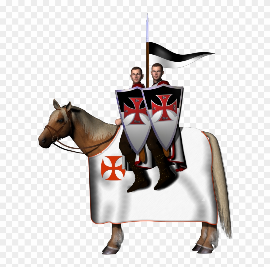 Two Mounted Knights - Templar Png Clipart