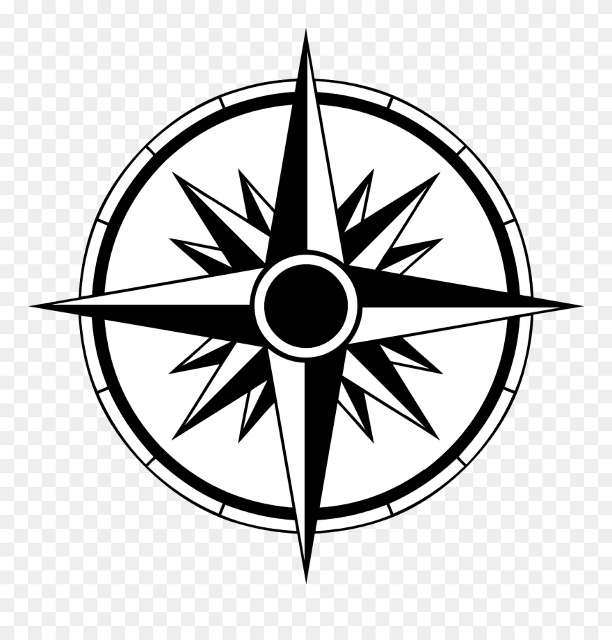 Clipart Free Stock Drawing Compasses Tattoo - Los Puntos Cardinales En Ingles - Png Download