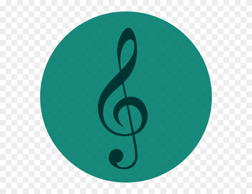 Teal Music Pin Clip Art At Clker Com Vector Clip Art - Treble Clef Small - Png Download