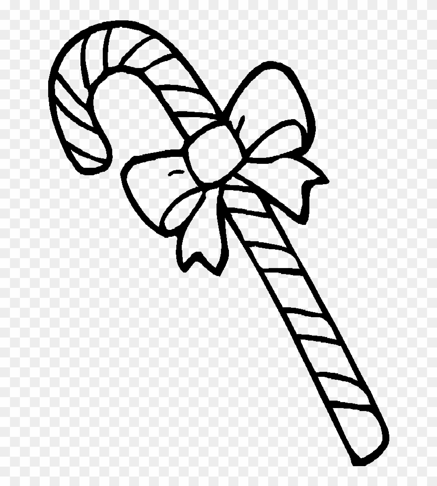 Candy Cane Coloring Pages With Bow - Colouring In Candy Cane Clipart