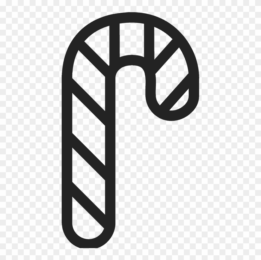 Outline Of A Candy Cane Candy Cane Outline Rubber Stamp Postage Stamp Clipart 1196910 Pinclipart
