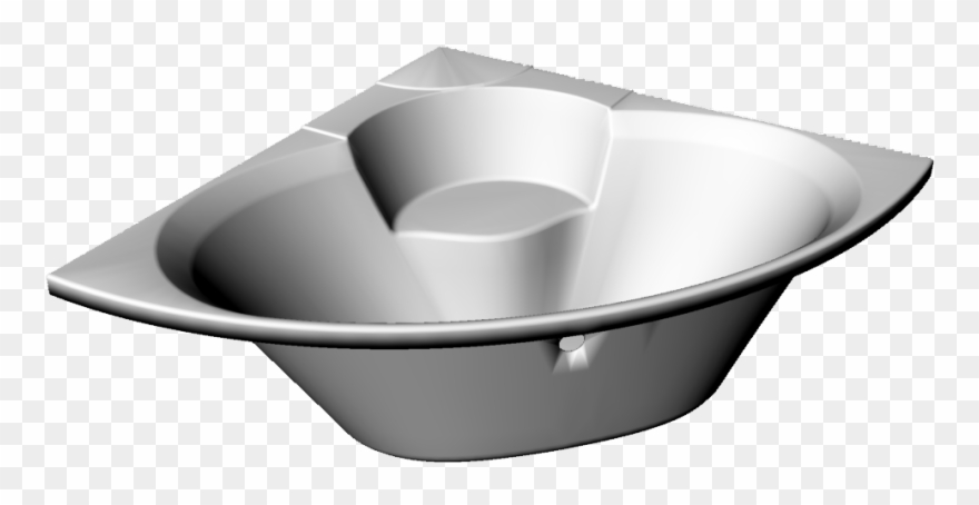 Corner Bathtub 3d View - Bowl Clipart