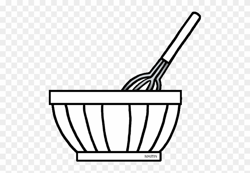 Mixing Bowl Clipart Black And White - Png Download
