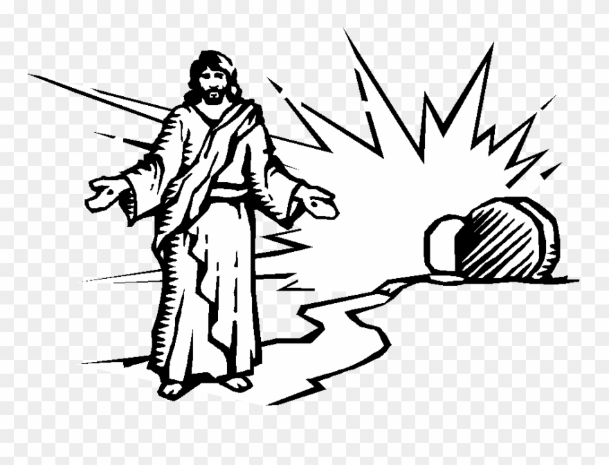 Resurrection Of Jesus Clipart Free Resurrection Of - Jesus Resurrection Black And White - Png Download