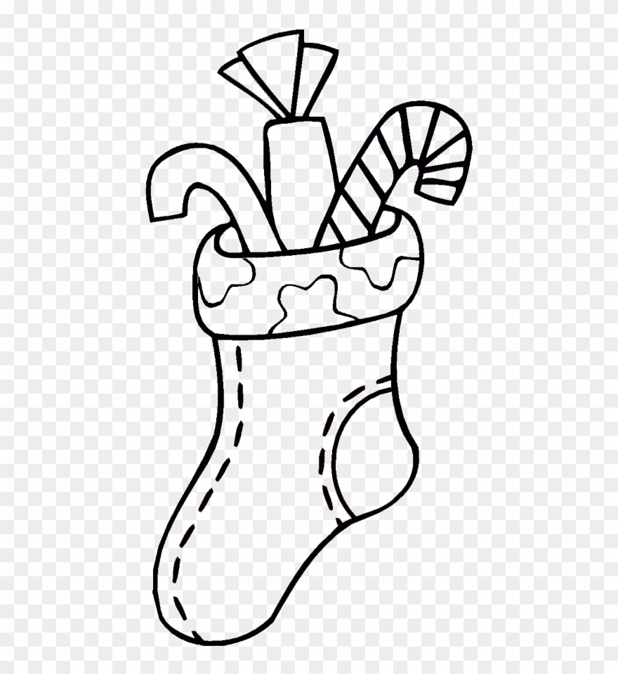 Clip Art Free Download Christmas Stocking Clipart Black - Bota De Navidad Dibujo - Png Download