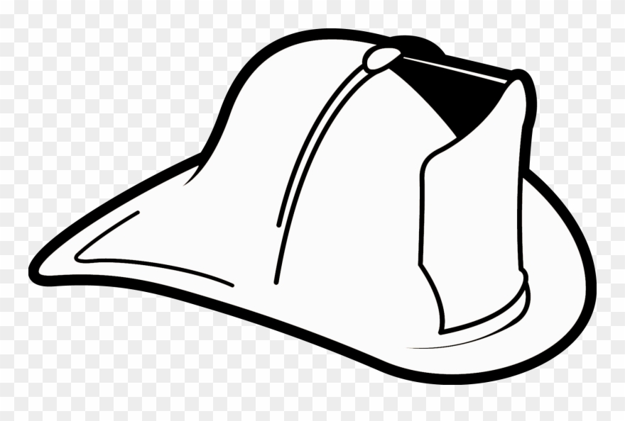 Collection Of Firefighter Helmet Black And - Fireman Hat Clip Art Black And White - Png Download