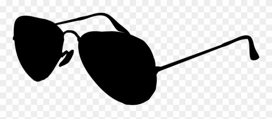 Black And White Clip Art Sunglasses - Ray Bans Aviator Clipart - Png Download