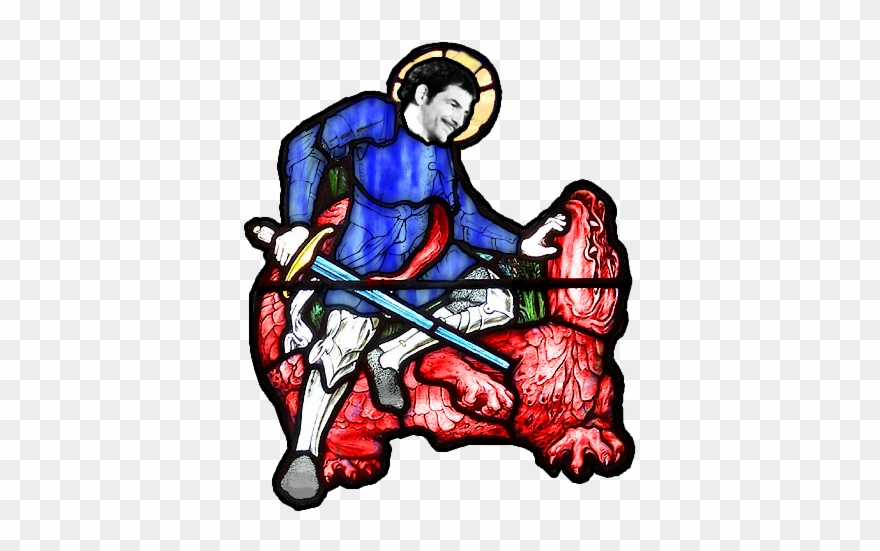 Le Chevalier Du Rugby - Stained Glass Clipart