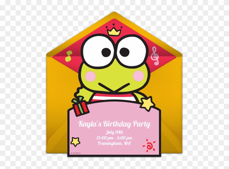 Keroppi Online Invitation - Birthday Invitation With Keroppi Clipart