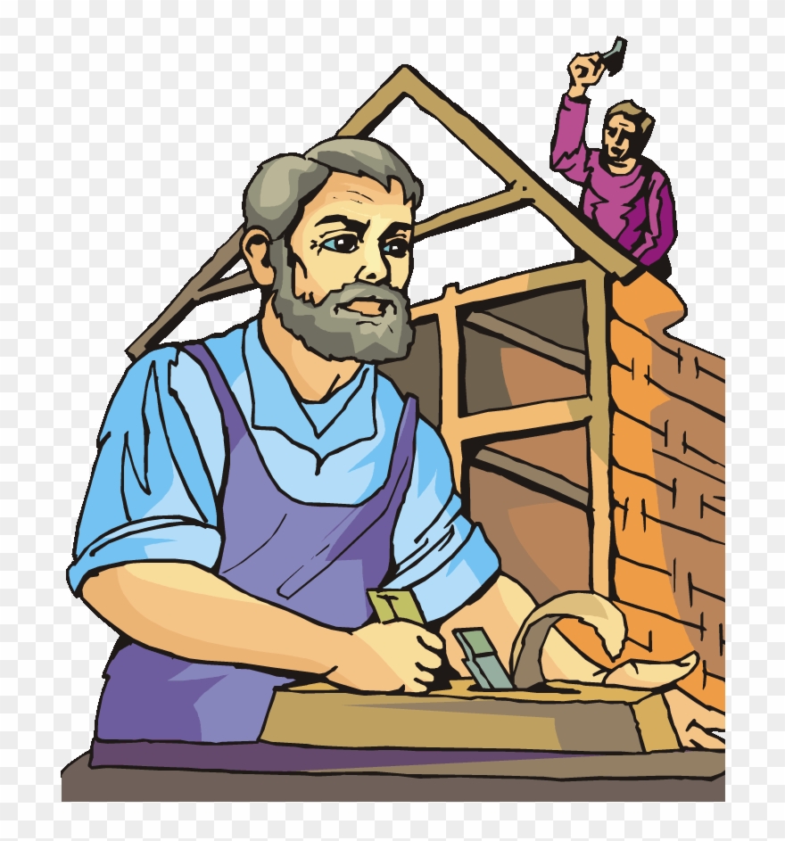 Building Construction Clip Art - Carpenter Making House Clipart - Png Download