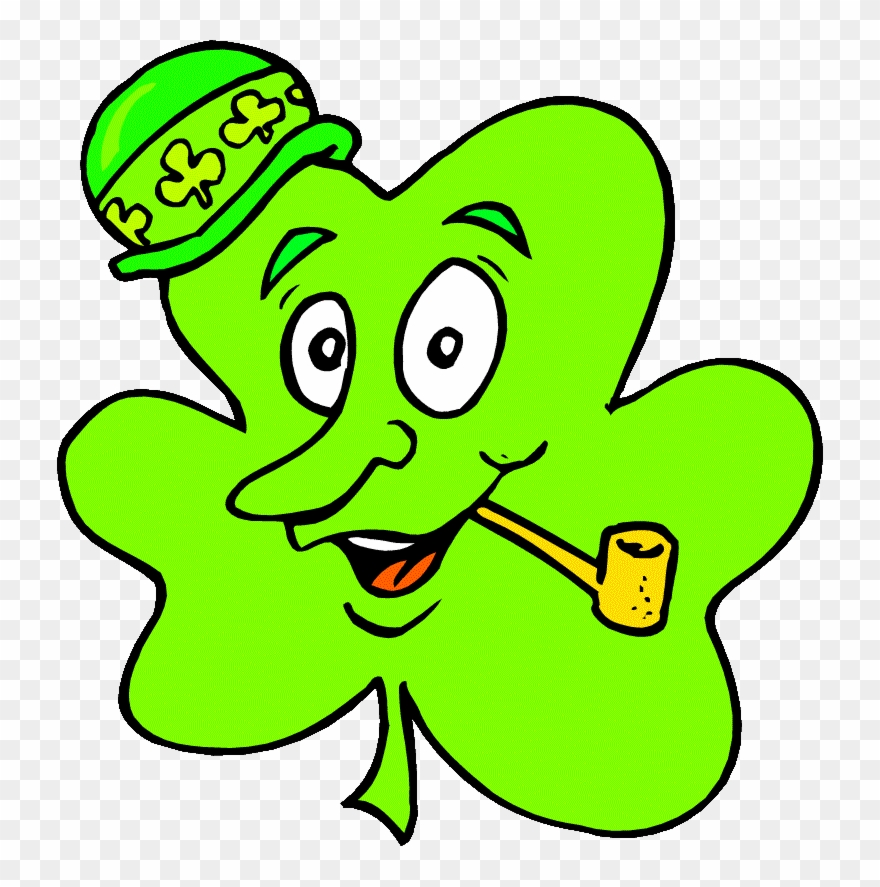 Saint Patrick - Funny 4 Leaf Clover Clipart