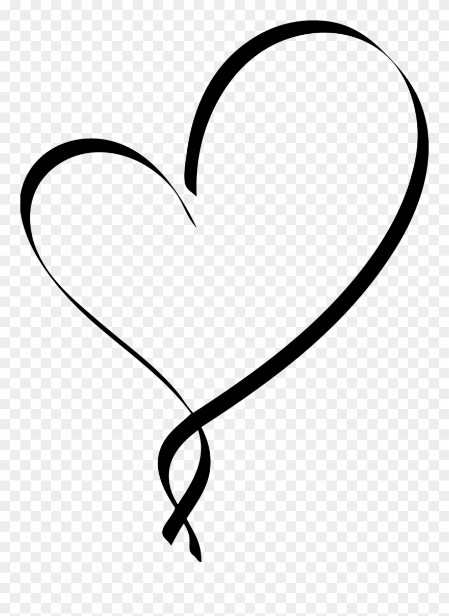 Heart Clipart Script - Fancy Black Heart - Png Download