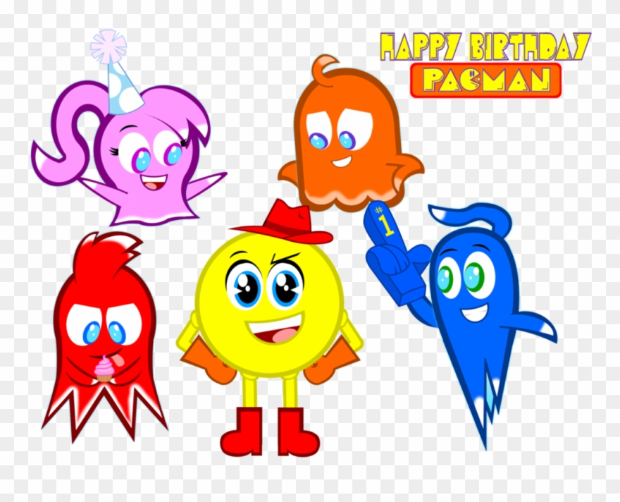 Clip Art Happy Belated Birthday Clip Art - Happy Birthday Pac Man - Png Download