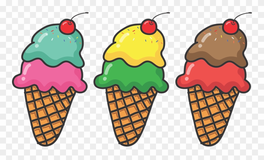 Three Ice Cream Cones - Ice Cream Cones Clipart - Png Download