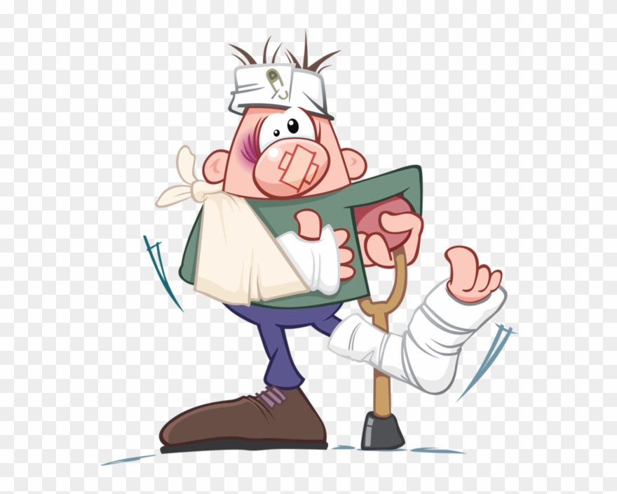 Personnages, Illustration, Individu, Personne, Gens - Cartoon Injured Man Clipart