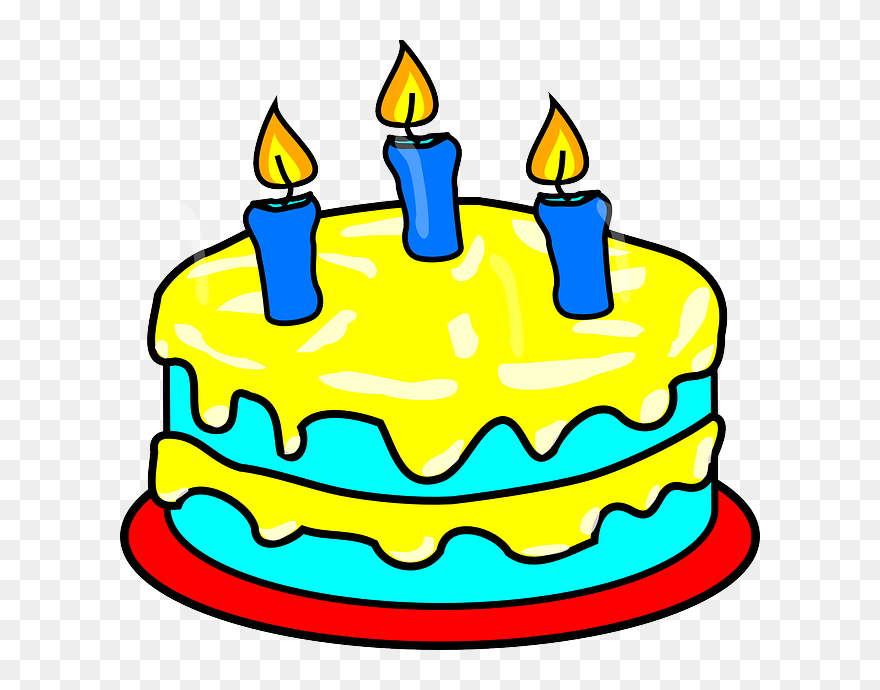 Birthday Cake 3 Candles Clipart