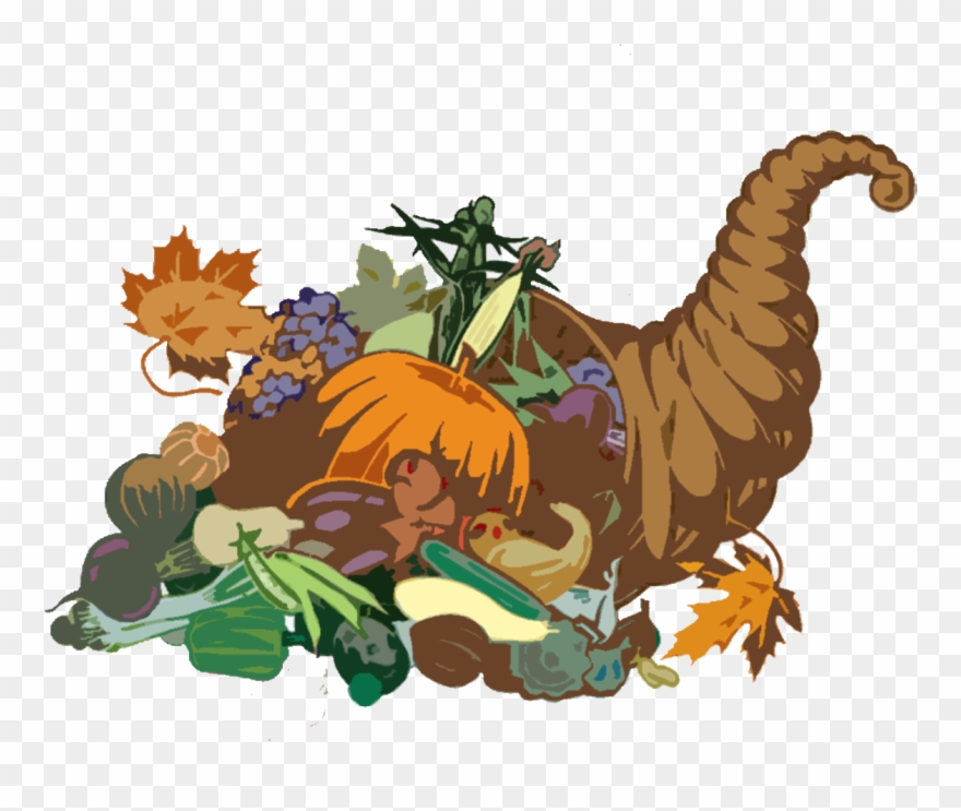 First Thanksgiving Feast Clipart Images Pictures - Cornucopia Clip Art - Png Download