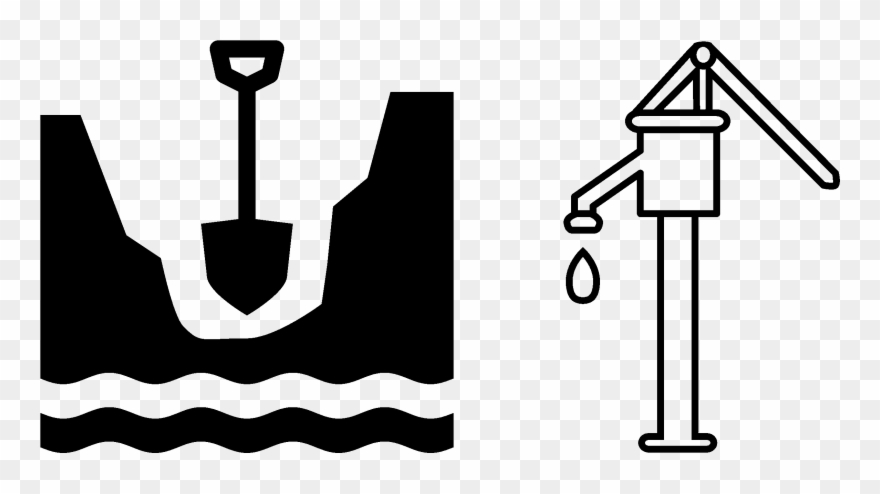 Dug Well And Hand Pump Hand Pump Clipart Black And White Png Download 1617 Pinclipart