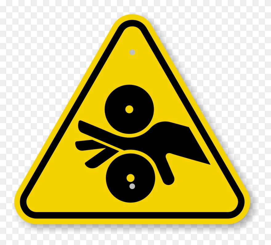 Pinch Point Cliparts - Roller Warning Sign - Png Download
