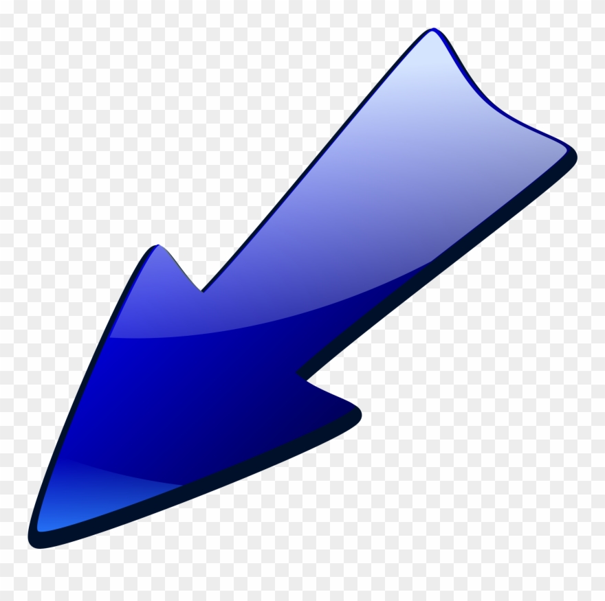 Big Bullet Cliparts - Arrow Pointing Down And To The Left - Png Download