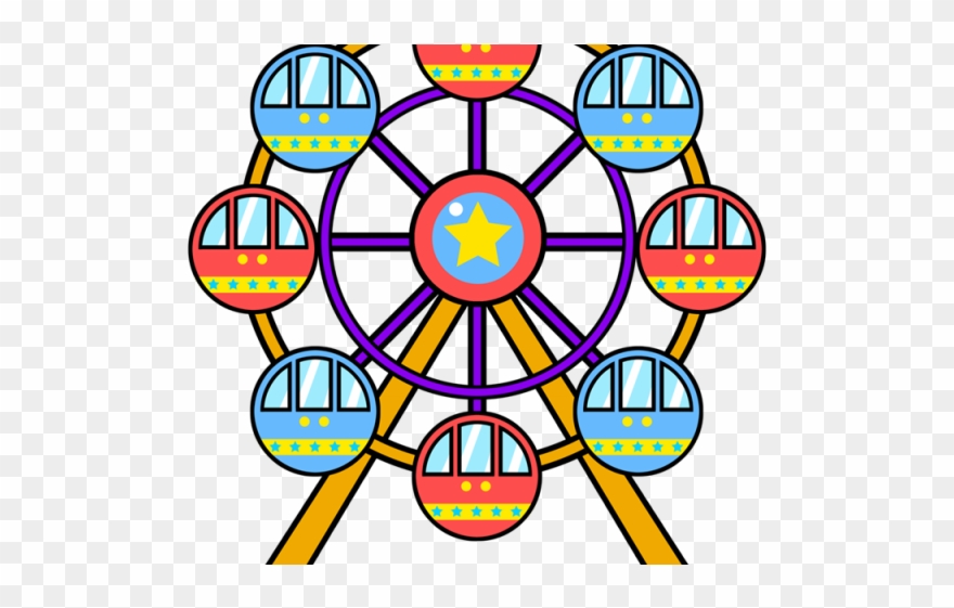 Amusement Park Clipart Clip Art - Cartoon Ferris Wheel Clipart - Png Download