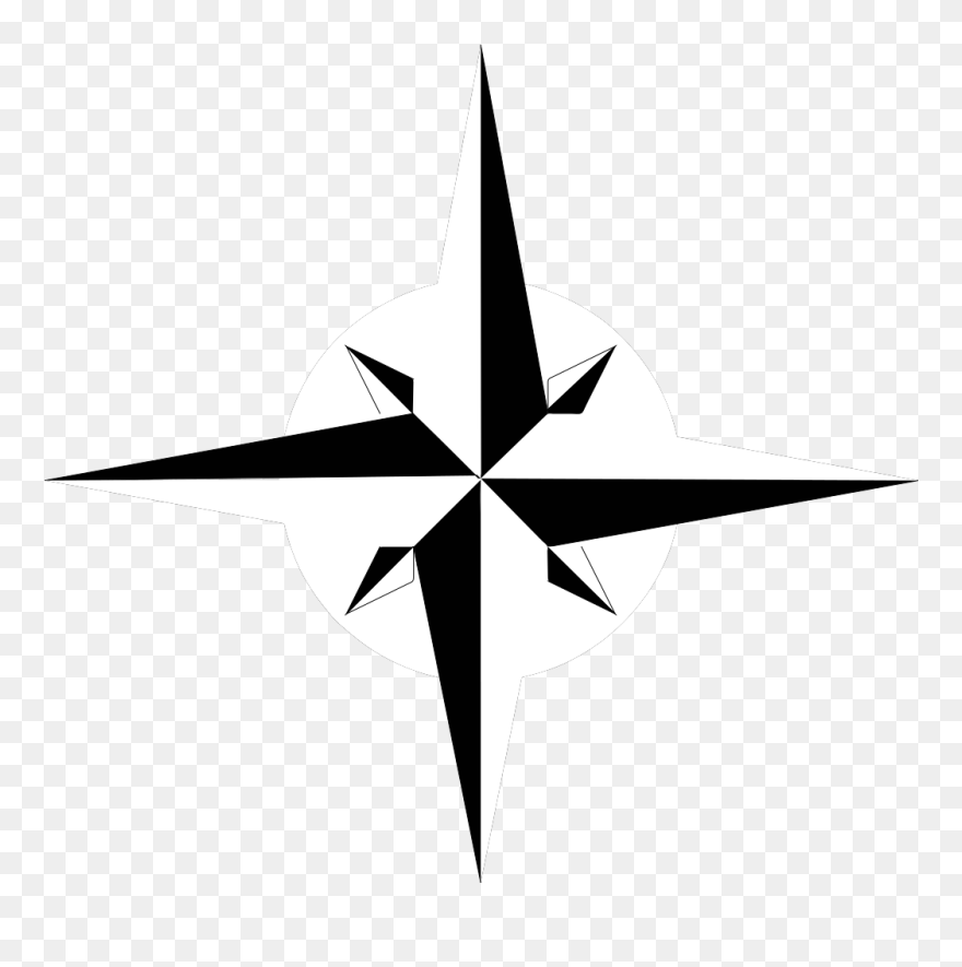 Compass Clipart North Point - Polaris Star Black And White Clipart - Png Download