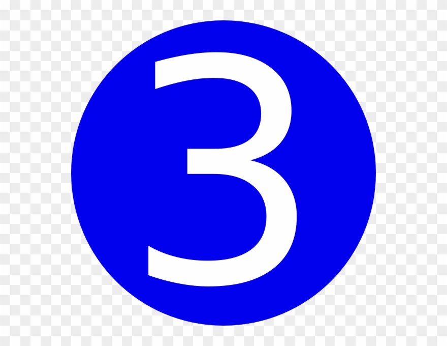 Blue Rounded With Clip Art At Clker - Blue Number 3 - Png Download