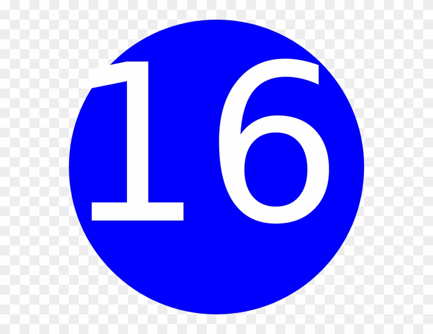 Number 16 Transparent Background Clipart
