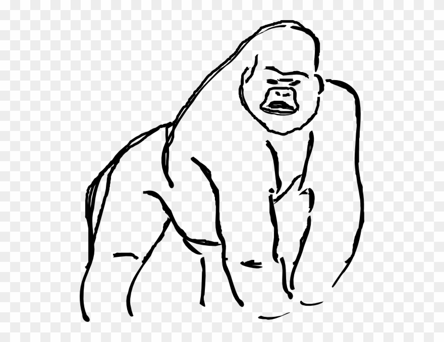 Clipart Info - Gorilla Line Art - Png Download