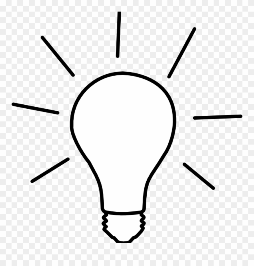 Lightbulb Clipart Idea Light Bulb Clip Art At Clker - Light Bulb Clipart Black And White - Png Download