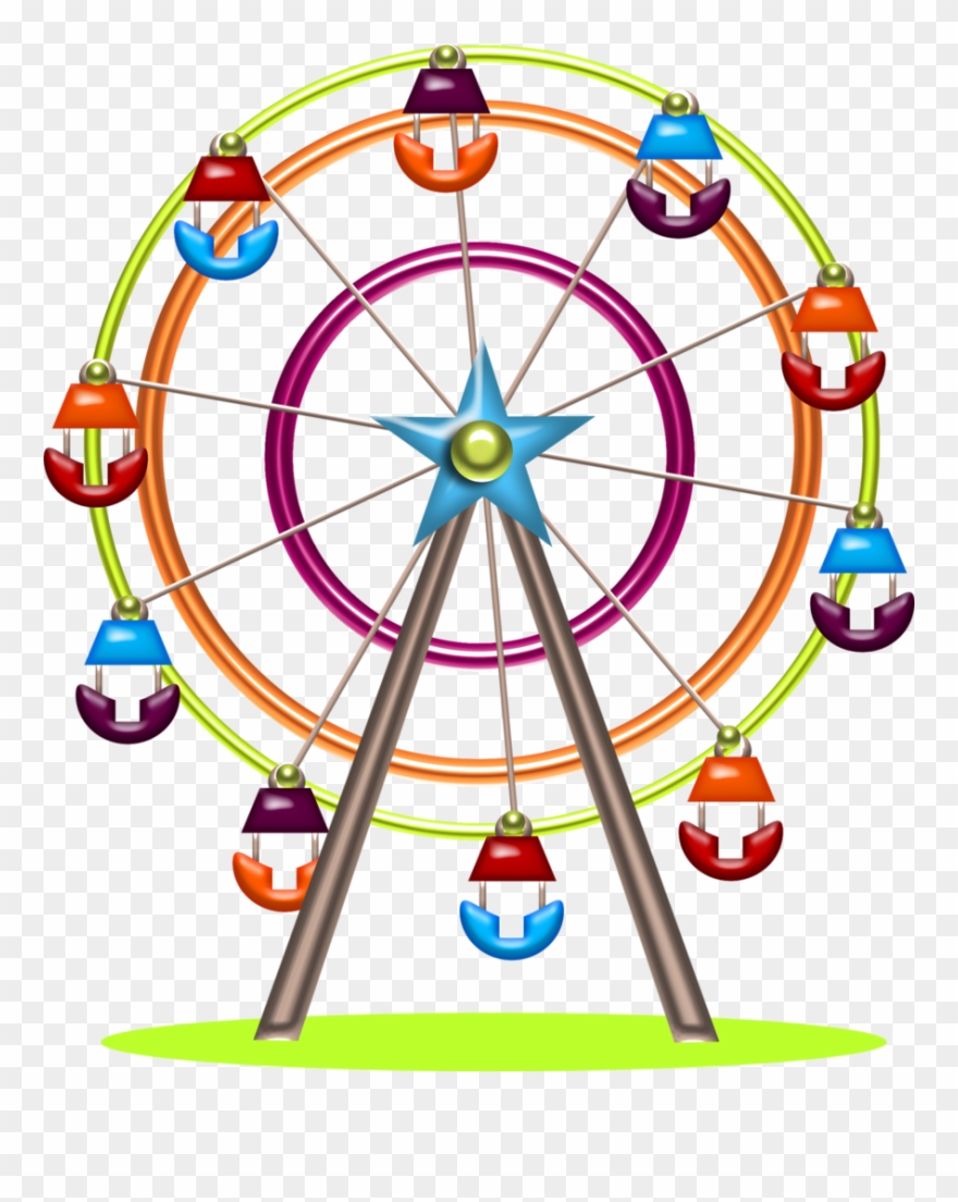 Circo & Palhaço E Parque Craft Images, Carnival, Clip - 卡通 摩天 轮 - Png Download
