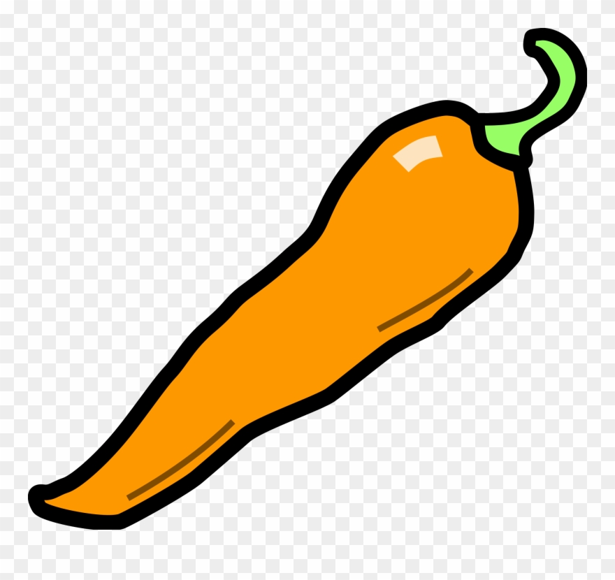 Collection Of Orange Chili High Quality - Orange Chili Pepper Clipart - Png Download