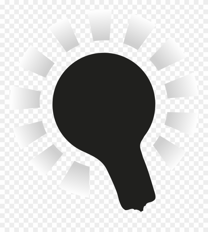 Lightbulb Black With Halo - Bóng Đèn Vector Png Clipart