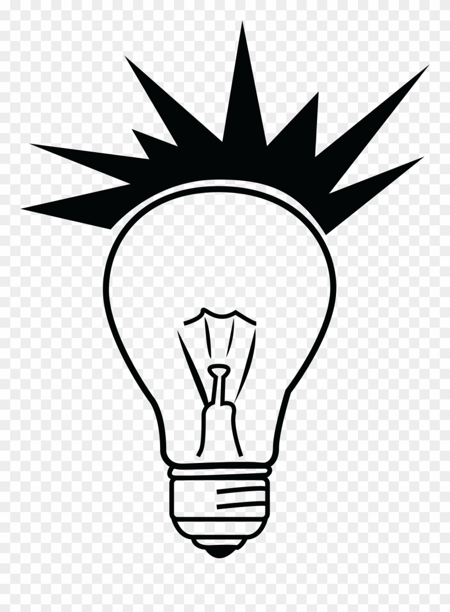 Drawn Light Bulb Silhouette - Bulb Silhouette Png Clipart
