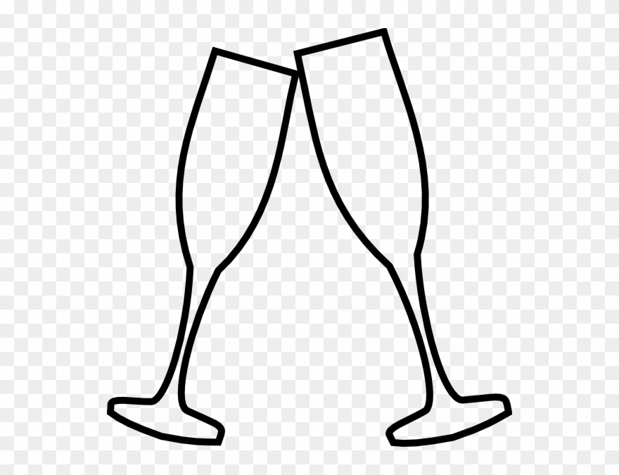 Banner Royalty Free Glass Black Clip Art - Clip Art Champagne Glass - Png Download