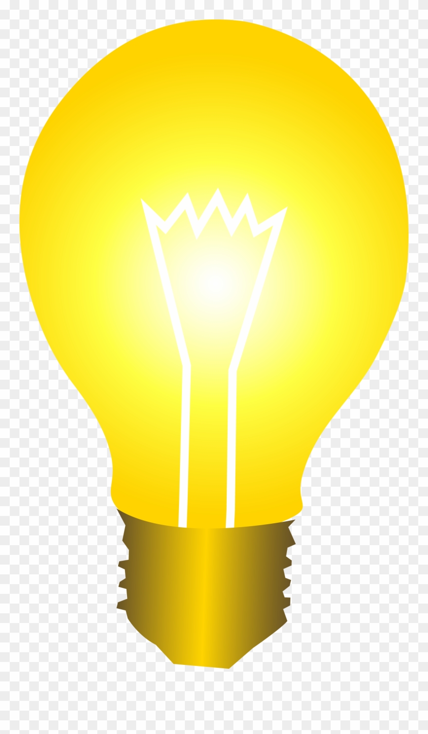Bright Yellow Idea Light Bulb Free Clip Art - Light Bulb Clip Art - Png Download