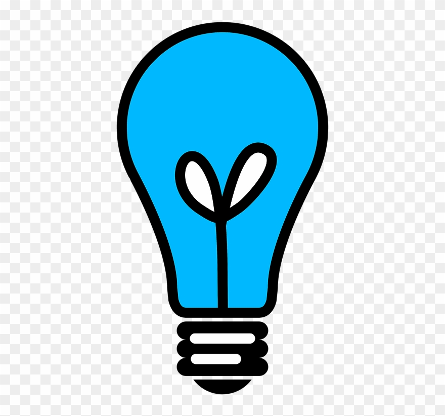 Light Bulb Clipart Blue - White Light Bulb Transparent - Png Download