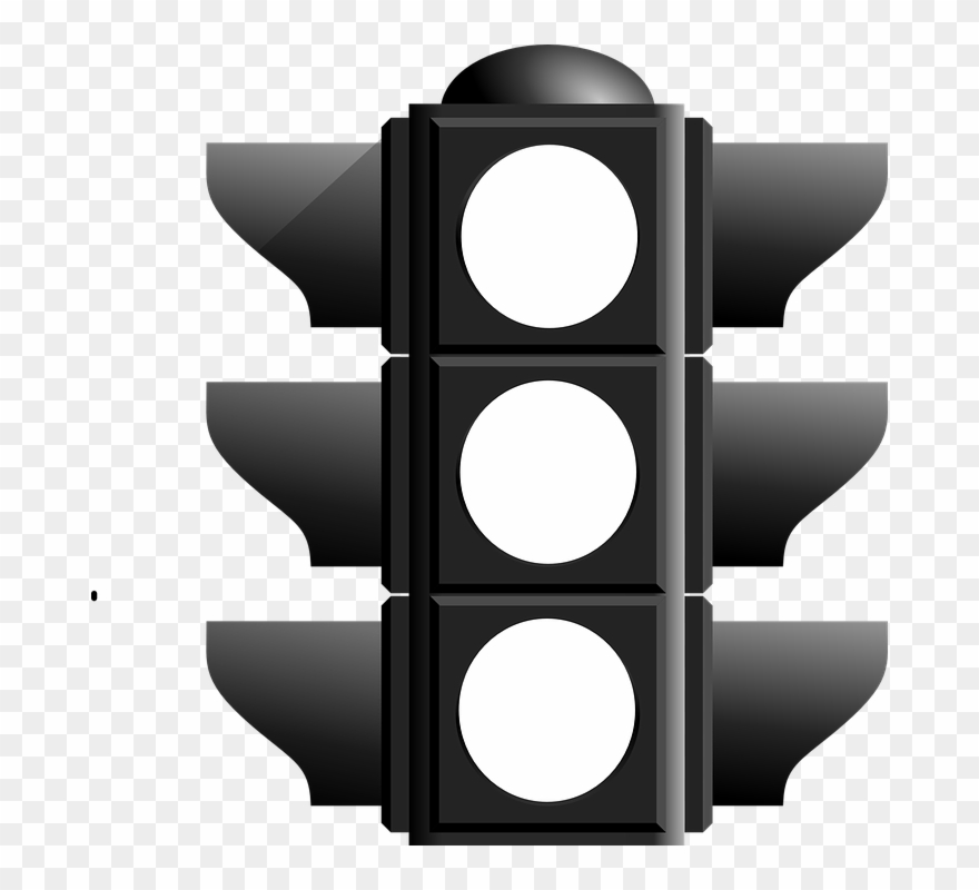 Light Clipart Traffic - Traffic Light Black And White - Png Download