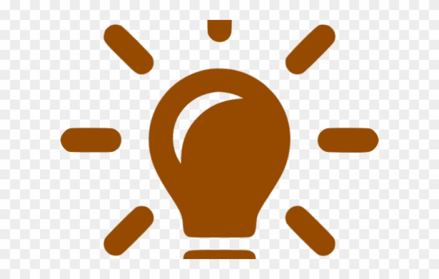 Bulb Clipart Orange - Light Bulb Icon Brown - Png Download