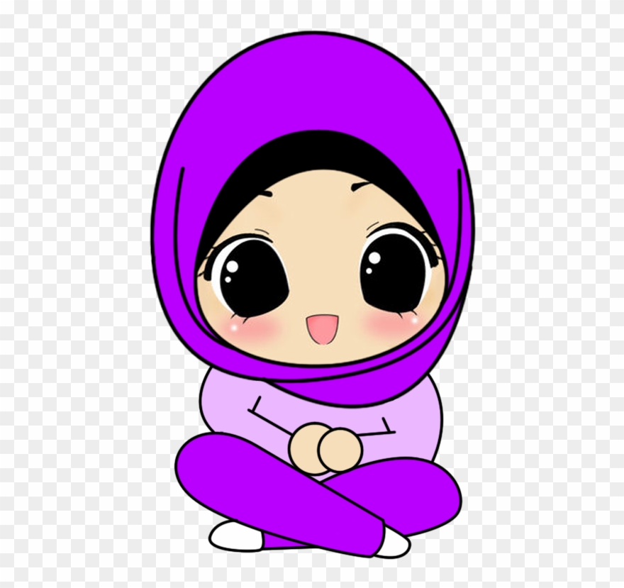 Panjang Adalah Jarak Di Antara Dua Titik - Cartoon Muslimah Clipart